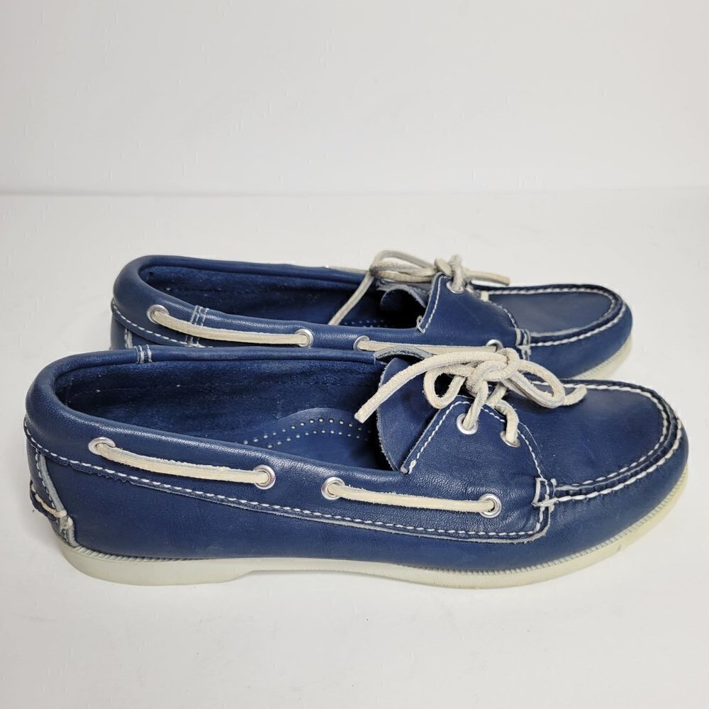 Cole Haan loafer flat Navy Blue Slip On Lace Men Boat Shoe size 8.5C